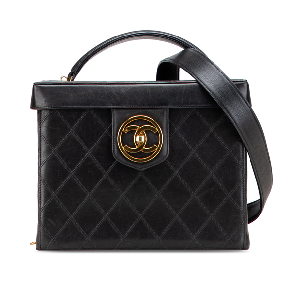 Pre-Loved Chanel CC Stitched Calfskin Turnlock Vanity Case - Picture 1 of 10